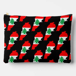 Libanon-Karte mit Flagge Zubehörtasche
