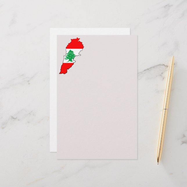Libanon Karte mit Flaggen (Vorderseite/Rückseite Beispiel)