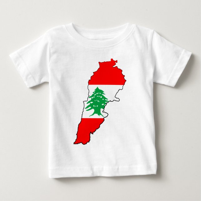 Libanon Karte mit Flaggen Baby T-shirt (Vorderseite)