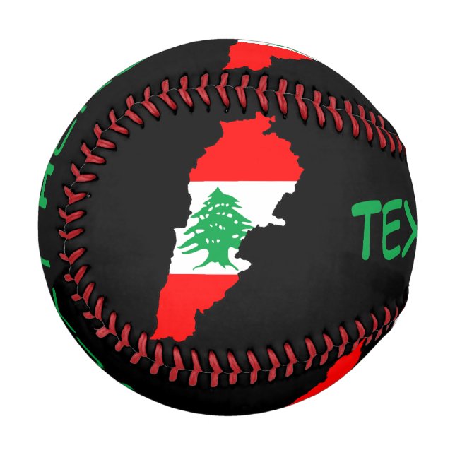 Libanon Karte mit Flaggen Baseball (Vorderseite Links)