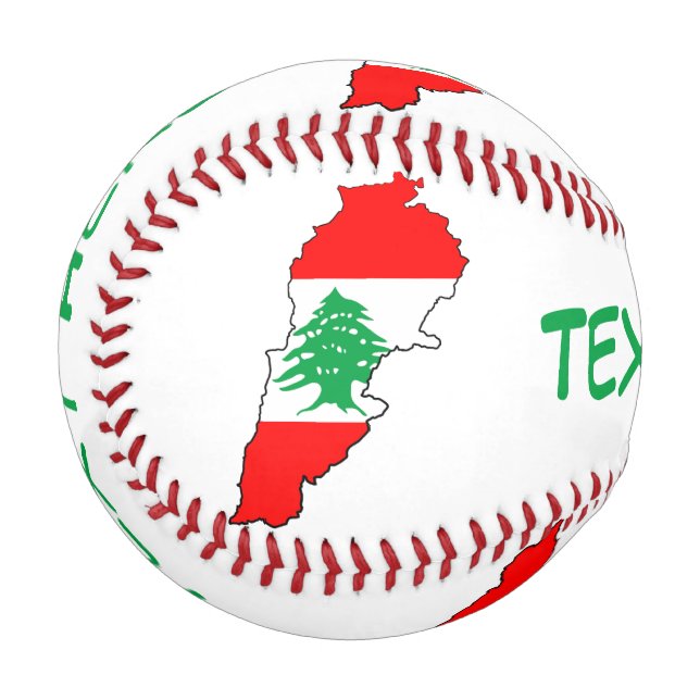 Libanon Karte mit Flaggen Baseball (Vorderseite Links)