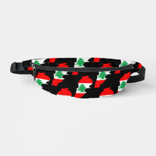 Libanon Karte mit Flaggen Bauchtasche