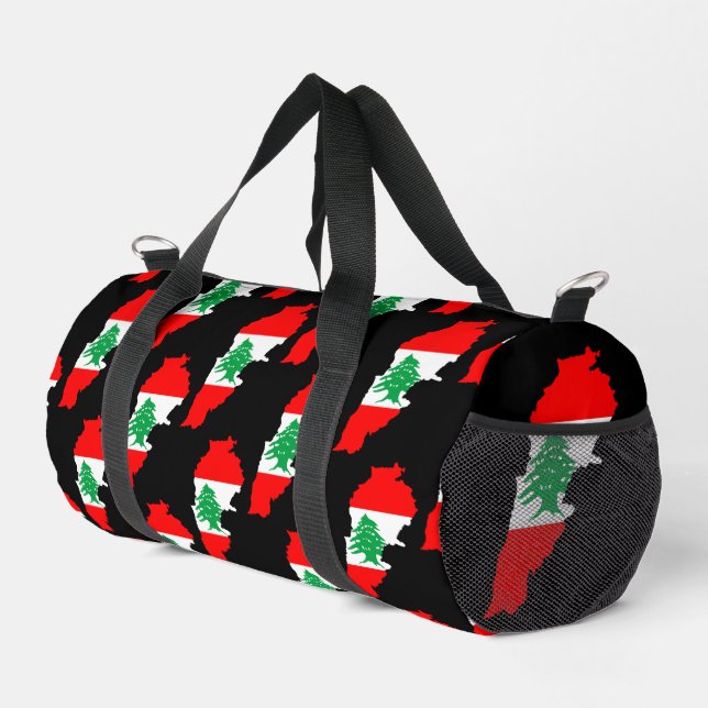 Libanon Karte mit Flaggen Duffle Bag (Rechte Ecke)