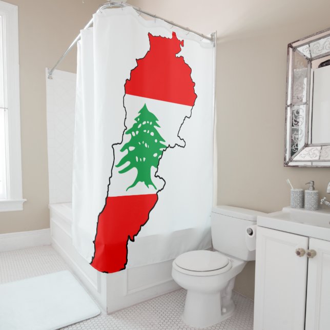 Libanon Karte mit Flaggen Duschvorhang (Beispiel)