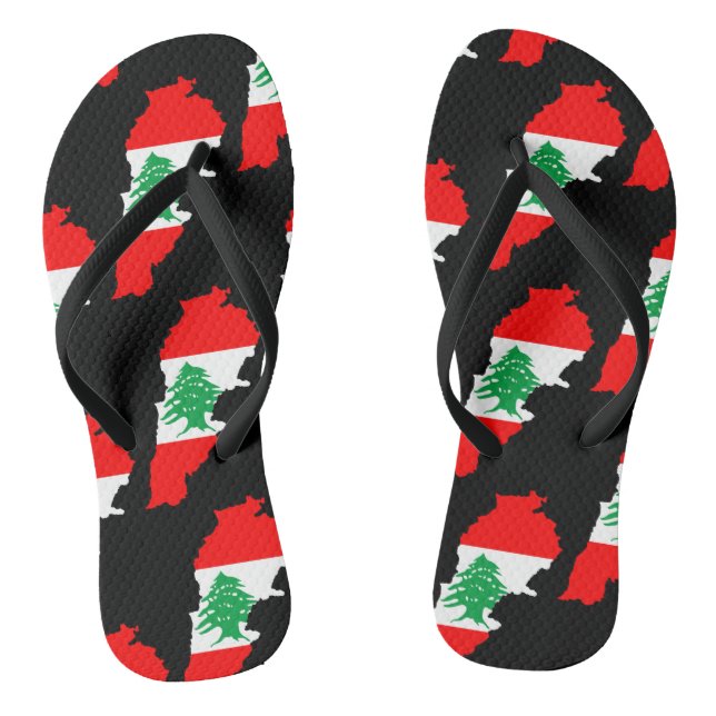Libanon Karte mit Flaggen Flip Flops (Fußbett)