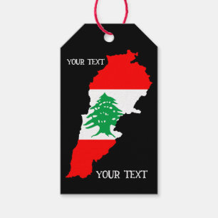 Libanon Karte mit Flaggen Geschenkanhänger