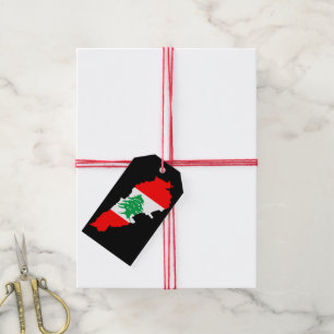 Libanon Karte mit Flaggen Geschenkanhänger