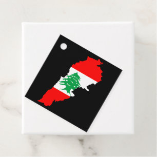 Libanon Karte mit Flaggen Geschenkanhänger