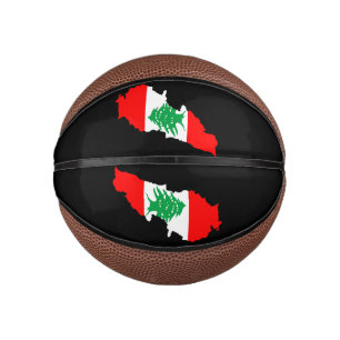 Libanon Karte mit Flaggen Mini Basketball