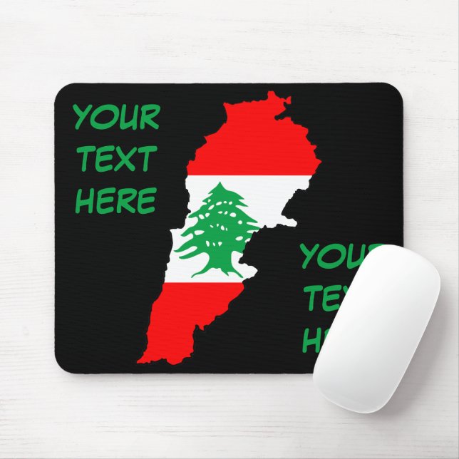 Libanon Karte mit Flaggen Mousepad (Mit Mouse)