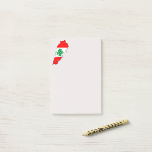 Libanon Karte mit Flaggen Post-it Klebezettel