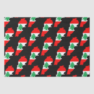 Libanon Karte mit Flaggen Seidenpapier