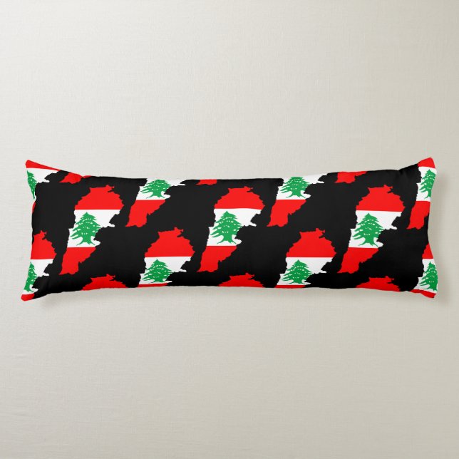 Libanon Karte mit Flaggen Seitenschläferkissen (Vorderseite)