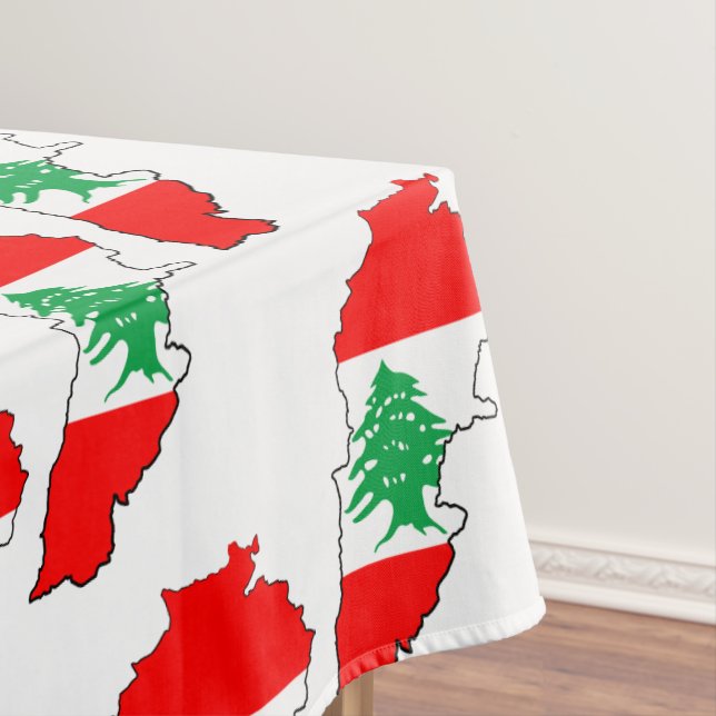 Libanon Karte mit Flaggen Tischdecke (Beispiel)