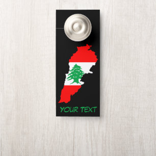 Libanon Karte mit Flaggen Türanhänger