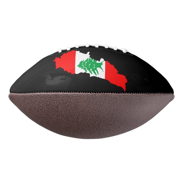 Libanon Karte mit Flaggenstone Magnet Football (Gedreht 270)