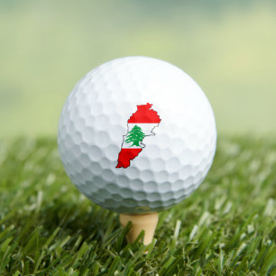 Libanon Karte mit Flaggenstone Magnet Golfball
