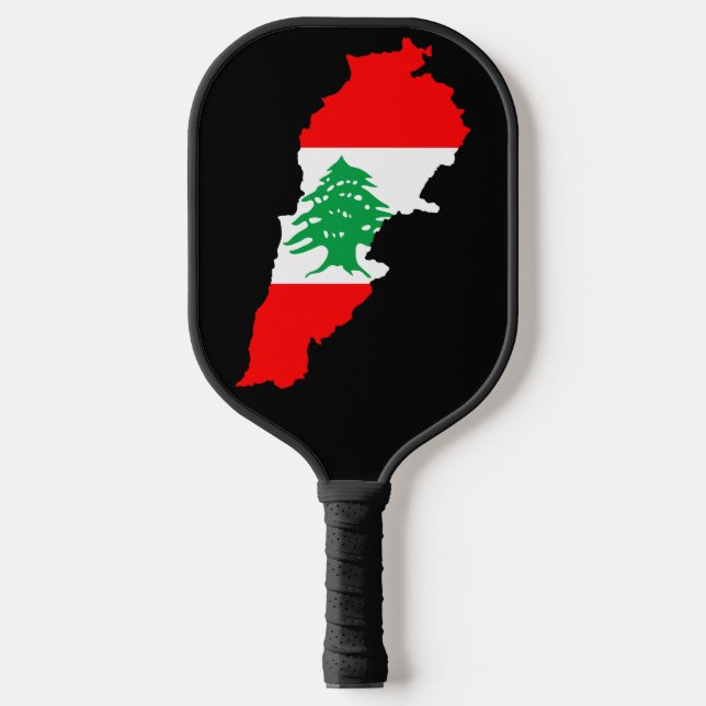 Libanon Karte mit Flaggenstone Magnet Pickleball Schläger (Vorderseite)