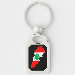 Libanon Karte mit Flaggenstone Magnet Schlüsselanhänger