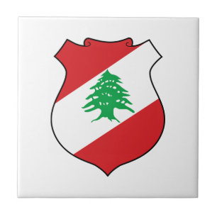 Libanon Landeswappen Symbol Emblem Flagge Fliese