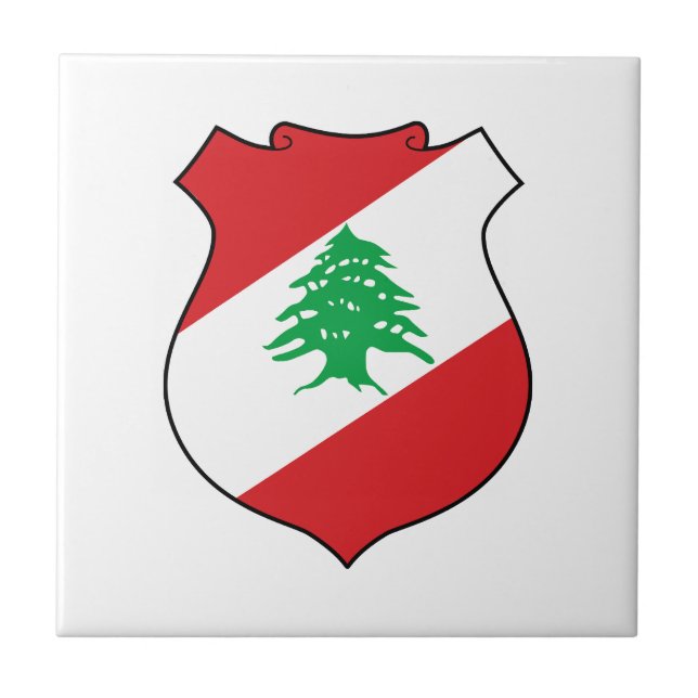 Libanon Landeswappen Symbol Emblem Flagge Fliese (Vorderseite)