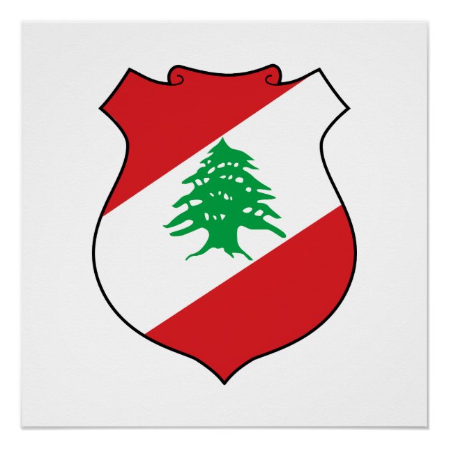 Libanon Landeswappen Symbol Emblem Flagge Poster (Vorderseite)