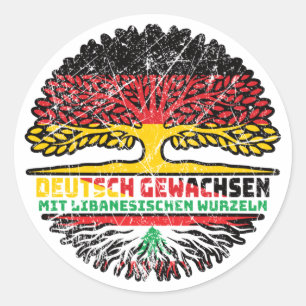 libanon Libanesisch Deutsch Deutschland Baum Runder Aufkleber