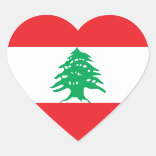 Libanon/libanesische Flagge Herz-Aufkleber