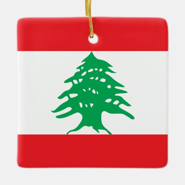 Libanon (libanesische Flagge) Keramikornament (Vorderseite)