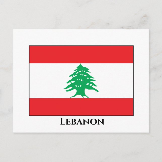 Libanon (libanesische Flagge) Postkarte (Vorderseite)