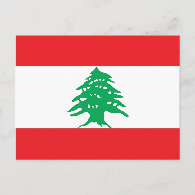 Libanon (Libanesische Flagge Postkarte) Postkarte (Vorderseite)
