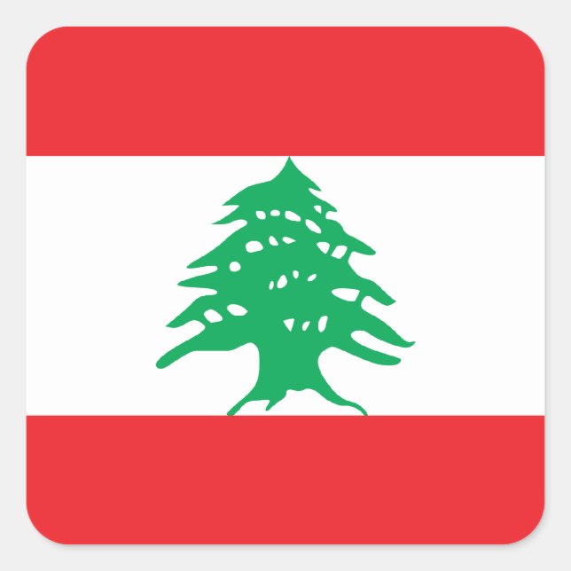 Libanon/libanesische Flagge Quadratischer Aufkleber (Vorderseite)