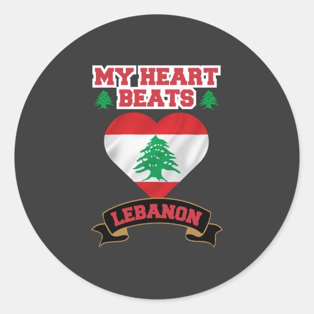 Libanon - Liebe der Herzenflagge Runder Aufkleber (Vorderseite)