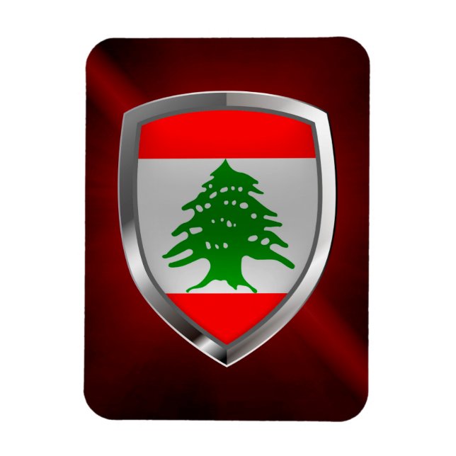 Libanon-Metallic-Emblem Magnet (Vertikal)