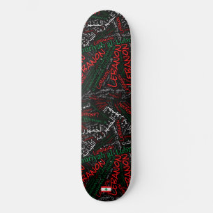Libanon Nationaler Stolz Wordcloud Skateboard