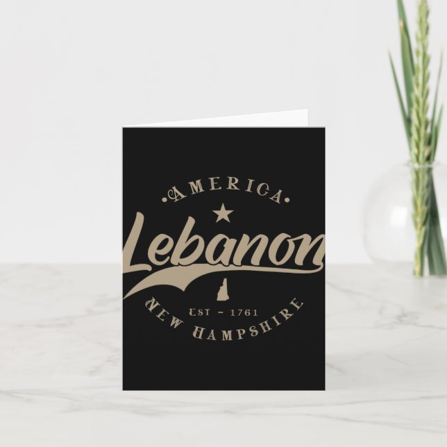 Libanon New Hampshire  Karte (Vorderseite)
