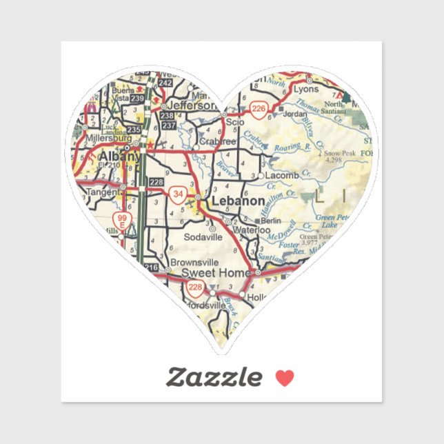 Libanon ODER Karte Aufkleber (Blatt)