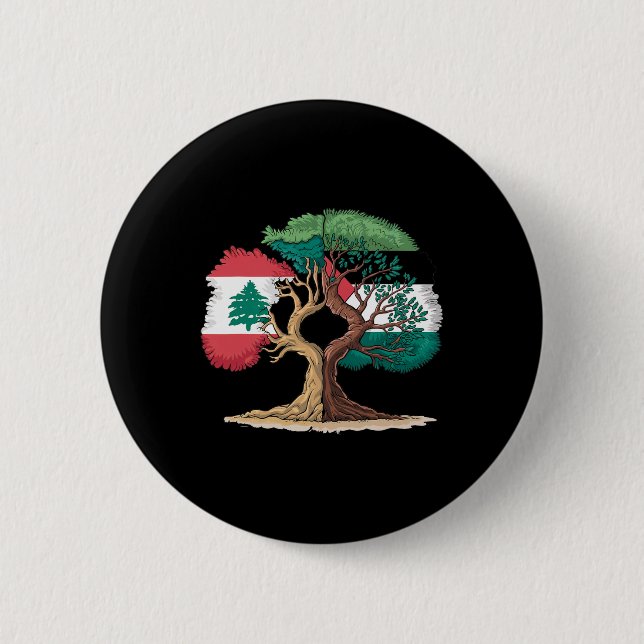Libanon Palästinafahne Libanesische Palästinensisc Button (Vorderseite)