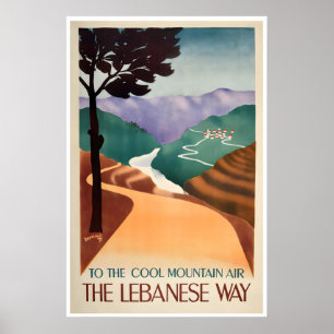 Libanon Reiseplakat Vintage Libanesische Kunst Poster