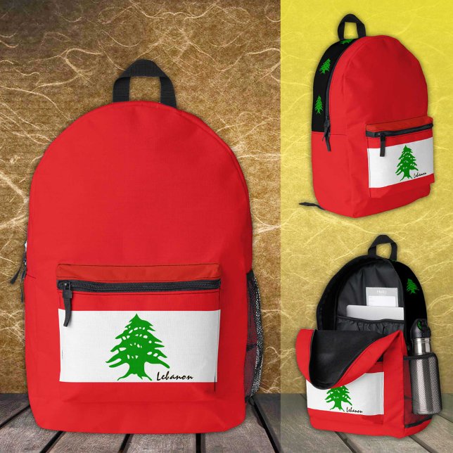 Libanon, Rucksack, libanesische Flagge, Zedernbaum Bedruckter Rucksack (Von Creator hochgeladen)