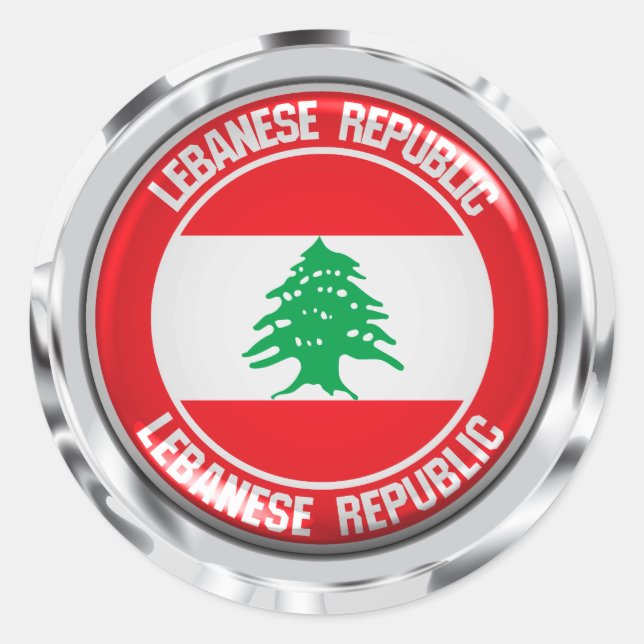 Libanon-Runde Runder Aufkleber (Vorderseite)