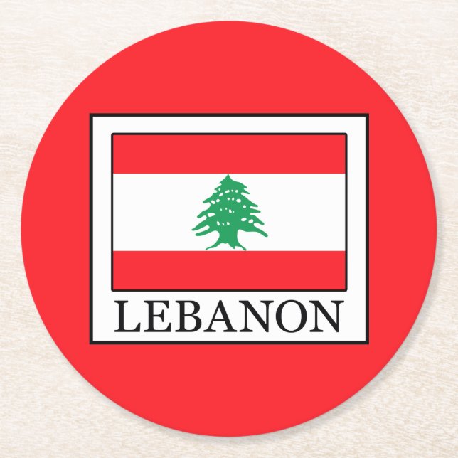 Libanon Runder Pappuntersetzer (Vorderseite)