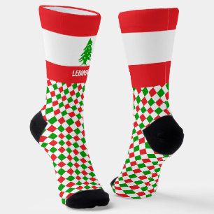 Libanon Socken, libanesische Flaggenfarben / Sport Socken