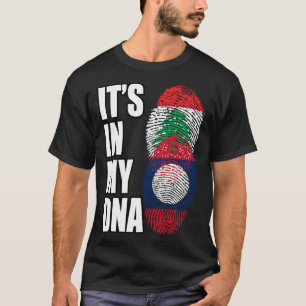 Libanon und Lao Mix DNA Heritage Flag T-Shirt
