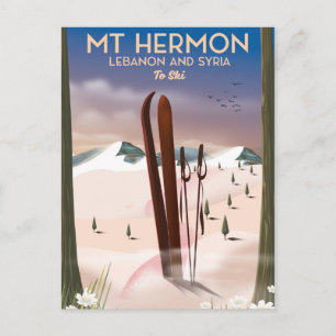 Libanon und Syrien Berg Hermon Ski Postkarte