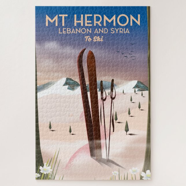 Libanon und Syrien Berg Hermon Ski Puzzle (Vertikal)