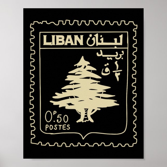 Libanon Vintage Unterstützung Libanon Beirut-Karte Poster (Vorne)
