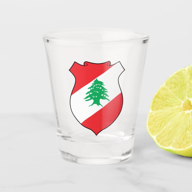 Libanon-Wappen Schnapsglas (Vorderseite)
