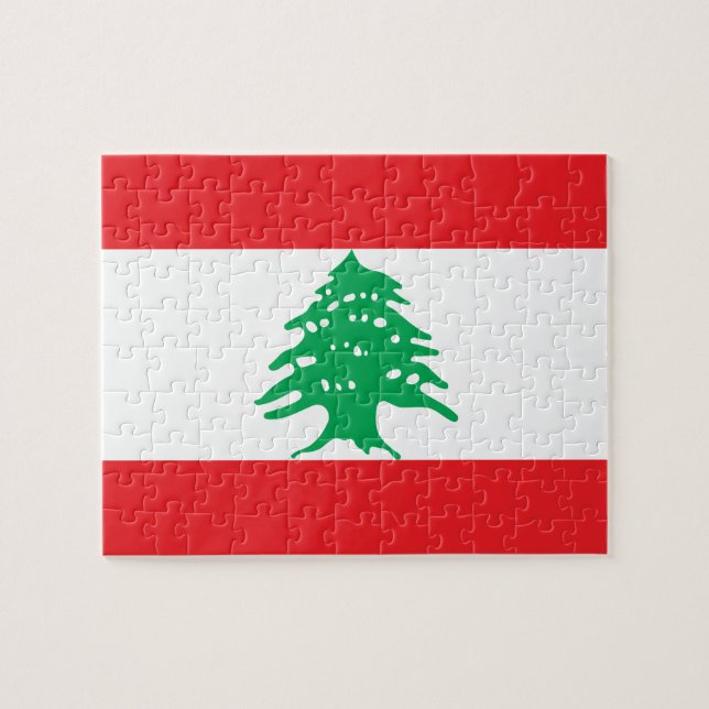 Libanon-Weltflagge Puzzle (Horizontal)