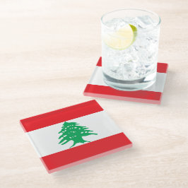 Libanonflagge Glasuntersetzer